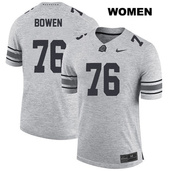 Ohio State Buckeyes Women's Branden Bowen #76 Gray Authentic Nike College NCAA Stitched Football Jersey RZ19Z12GZ